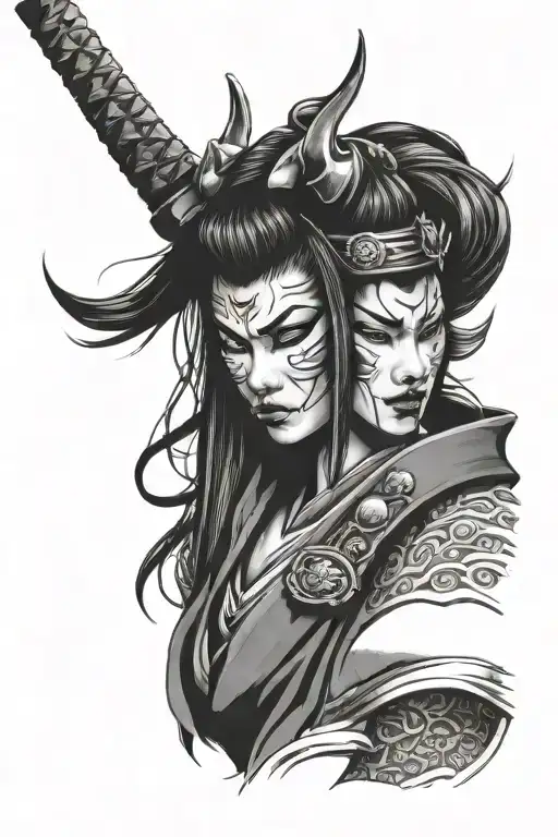Japanese Samurai Demon Girl