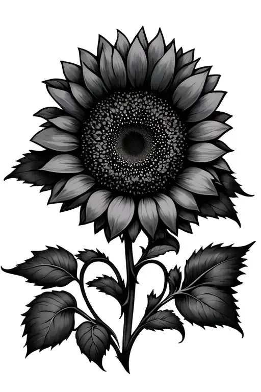 Sunflower Intertwined Hearts