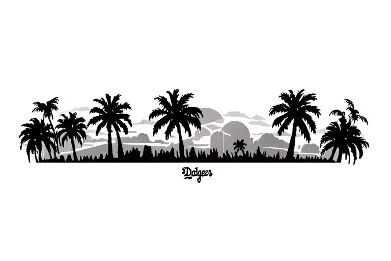 La Dodgers With Palm Trees