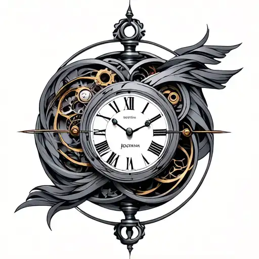 Aeon With Timeless Clock Mechanism Intertwined Minimalist