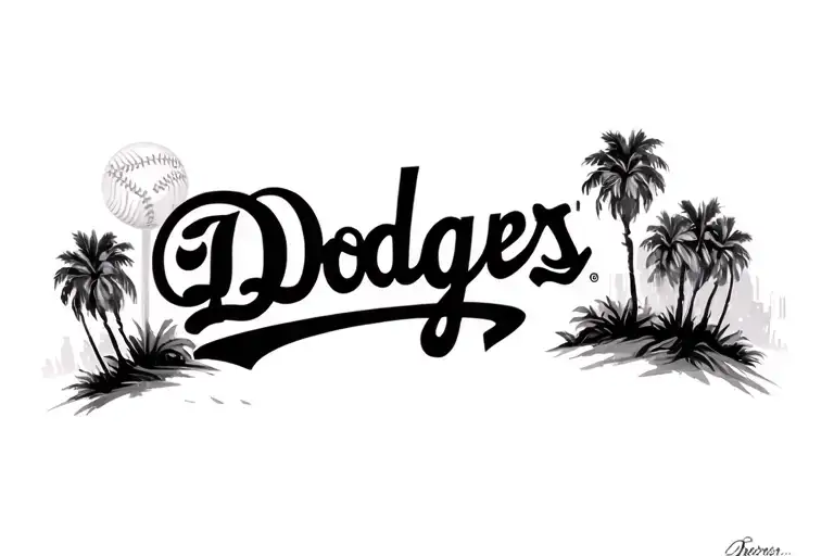 La Dodgers With Palm Trees