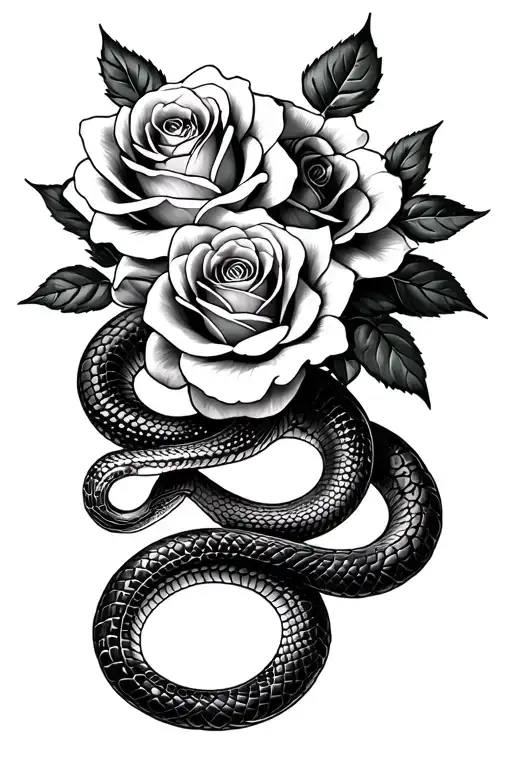 Snake And Roses