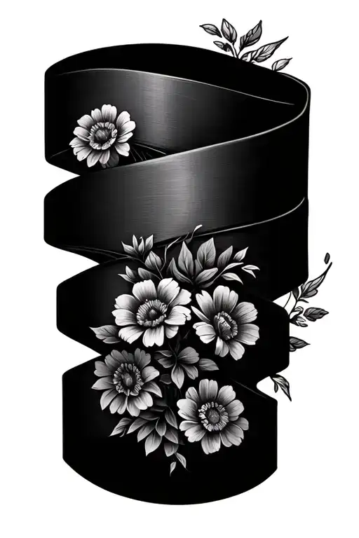 One Thick Band With Thin Band Under And Flowers Coming