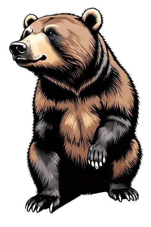 Brown Bear Sitting Upright
