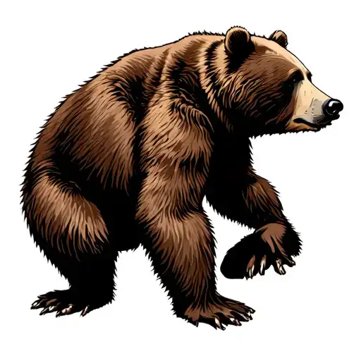 Brown Bear Sitting On It's Bum