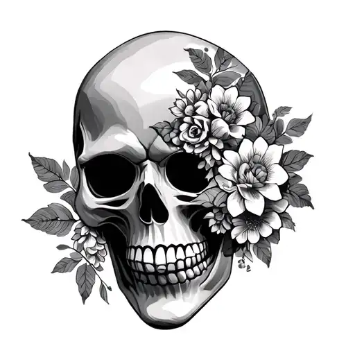 Goaile Mask With Skull With Flowers