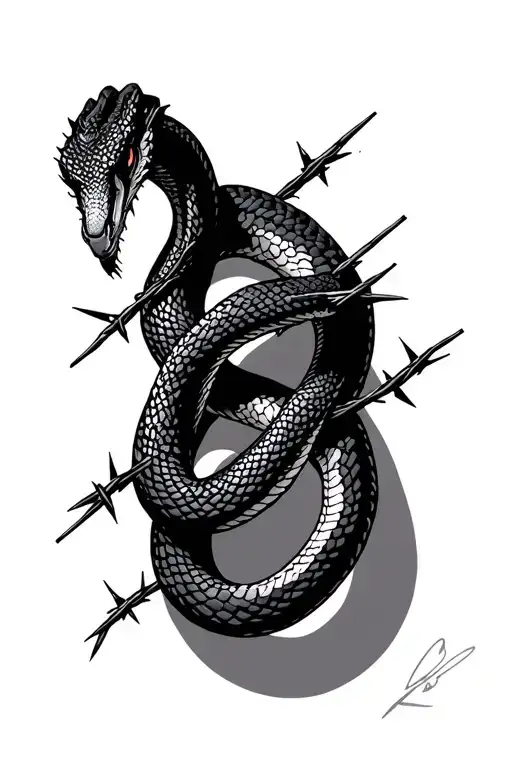 Snake Barbed Wire Wrapped