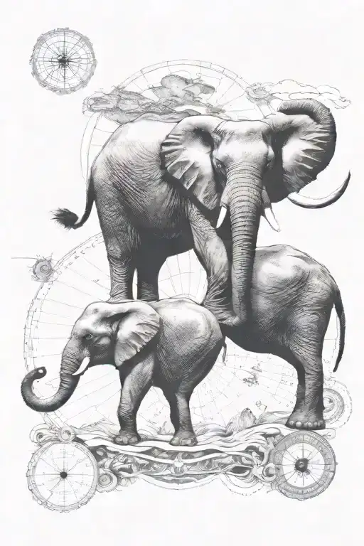 World Map And Elephant