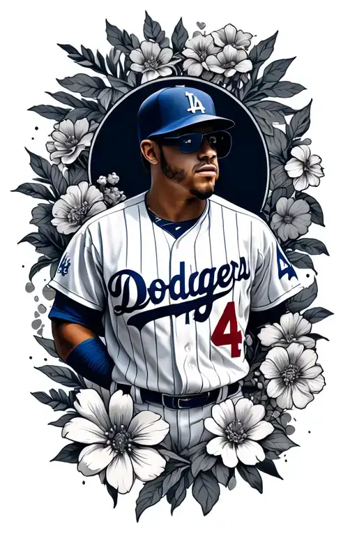 La Dodgers With Floral