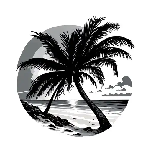 Beach And Palm Tree Silhouette