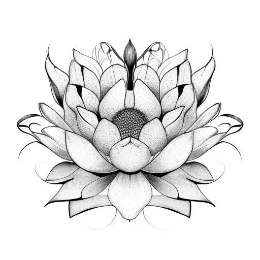 Lotus Flower And Lycoris Radiata