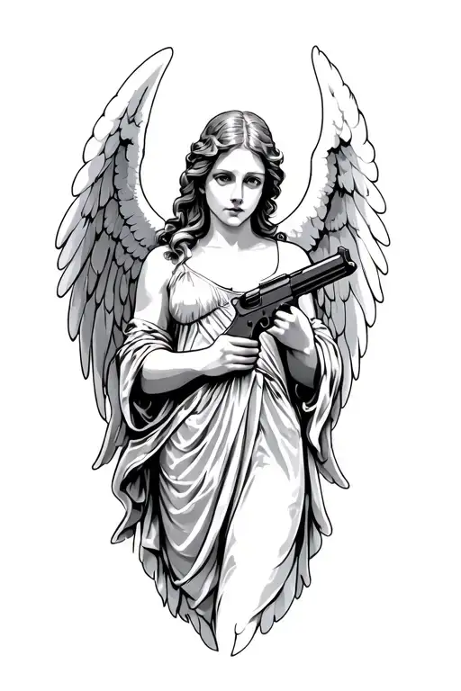 Angel Holding Gun