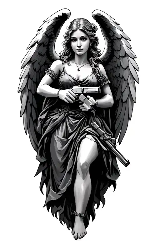 Angel Holding Gun