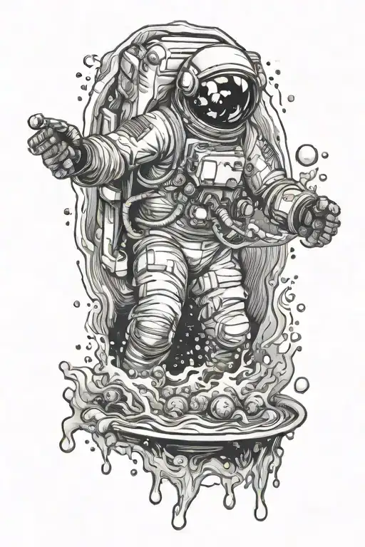 Astronaut Dining In Water
