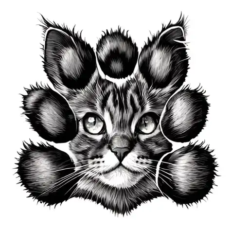 Paw Print Of Pet Cat