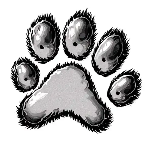 Paw Print Of Pet Cat