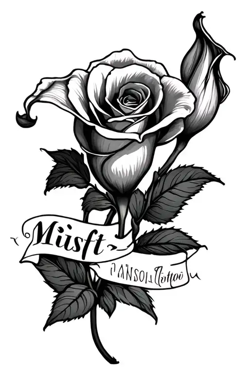 Calla Lily And Rose With Iconic And Misfit Words