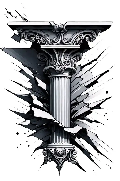 Broken Column Three Pieces