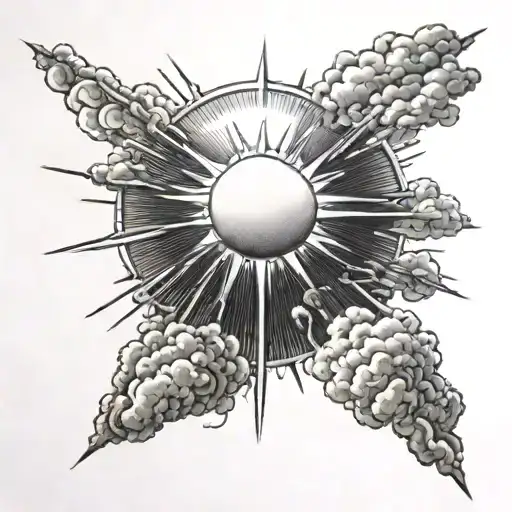 Rays Of Sunshine Breaking Through Cloud