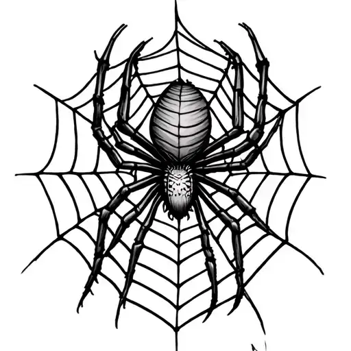 Spider And Web On Hand