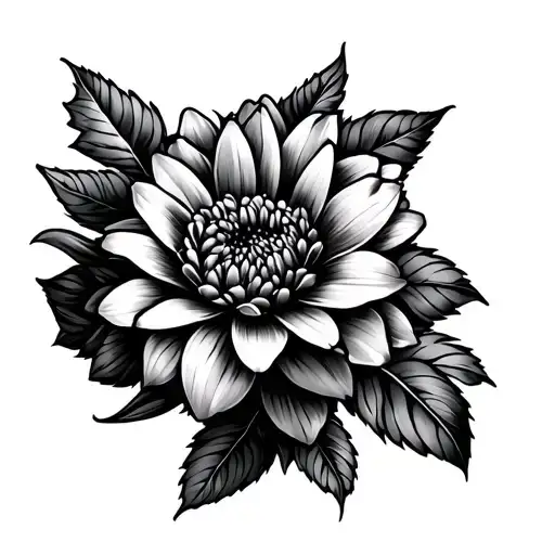 Jasmine Flowers And Dahlia Flower Fine Line Tattoo Hand