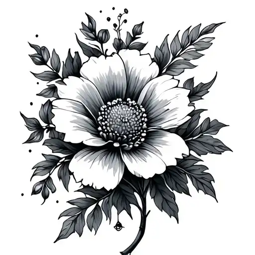 January Birth Flower Intertwined