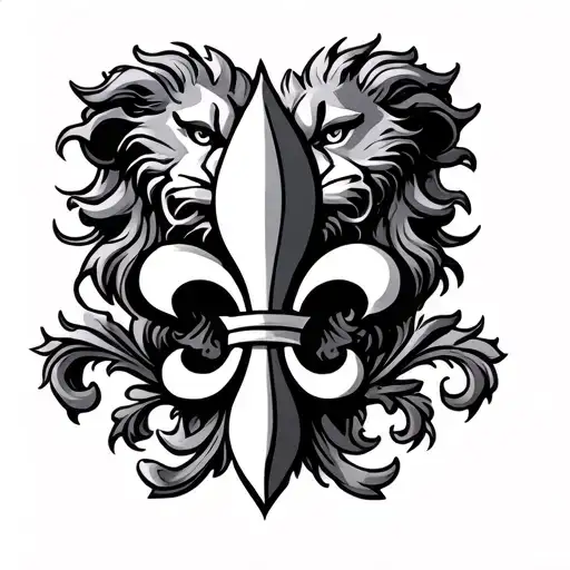 Lion And Fleur De Lis