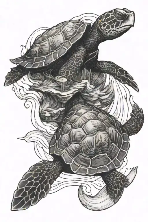 A Turtle Navigating Through A Mountainous Landscape