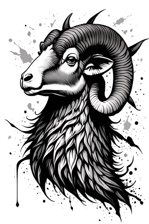 Ram's Head Portrait Style