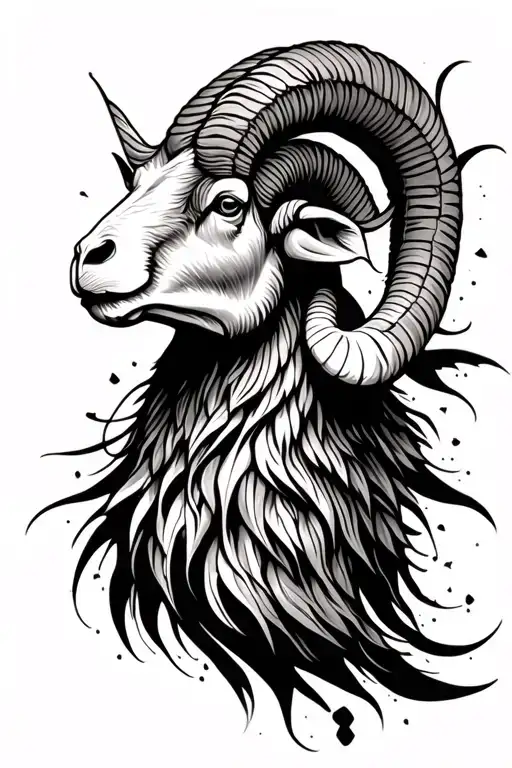 Ram's Head Portrait Style