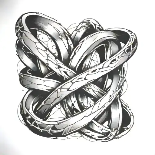 An Abstract Interpretation Of A Ring Intertwined With The Client's Name On The Forearm