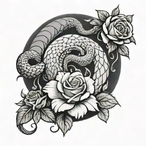 Moon Snake An Roses