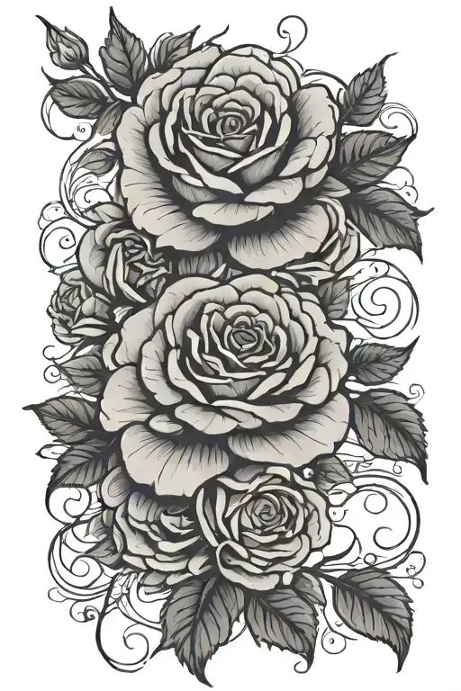 Fineline Rose Vine Thin Line Many Roses