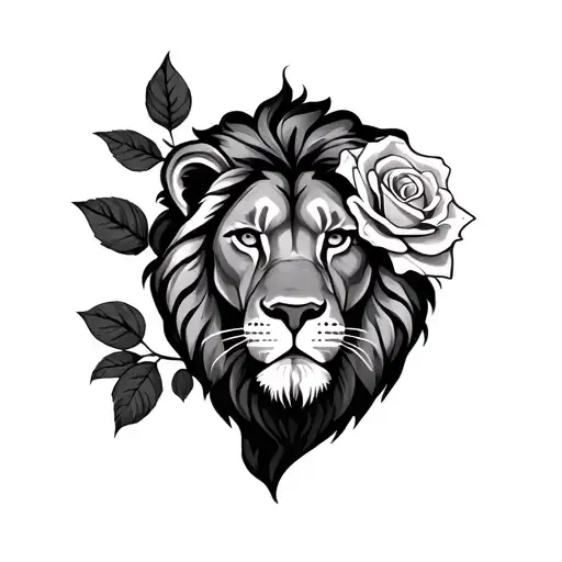 Lion And Rose