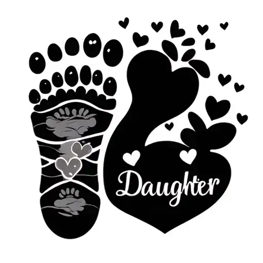 Tatoo For Daughter With Footprint And Name
