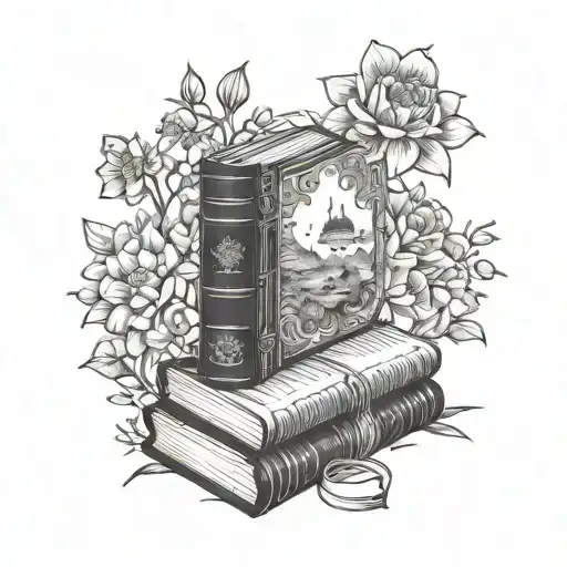 Books Surrounded By Flowers And Travel