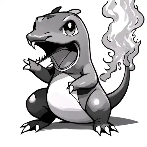 Charmander Spitting Fire By Mouth