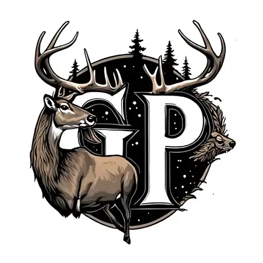 Incoorporate The Letters G And P Into A Deer Hunting Scene