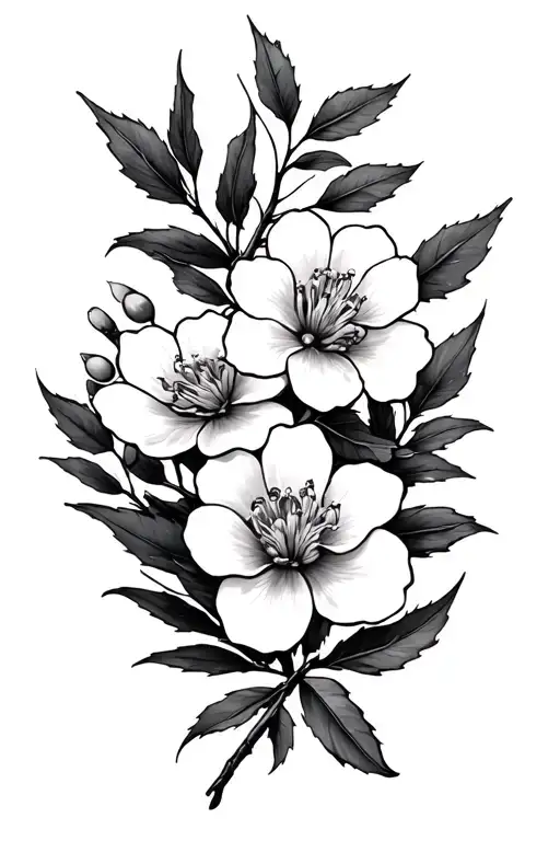 Olive Branch Flowers Intertwined