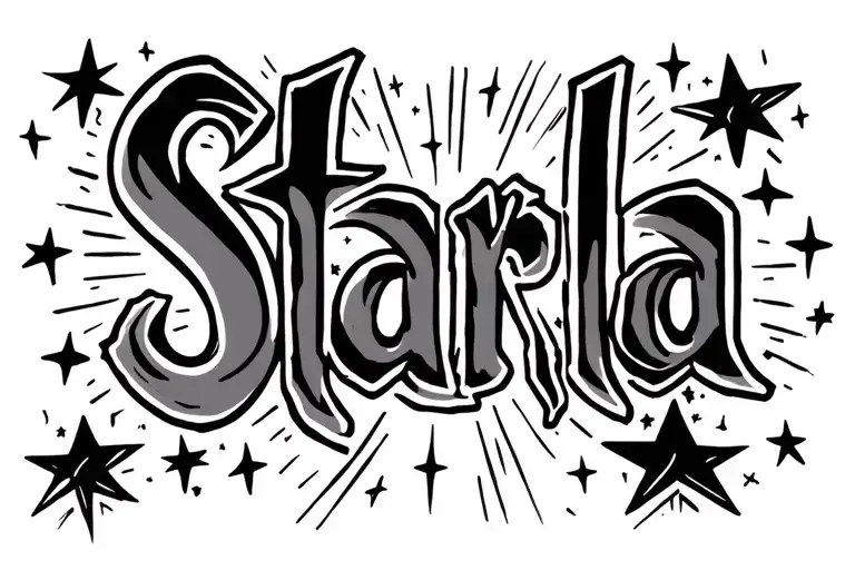 The Word Starla With Space And Stars Around It