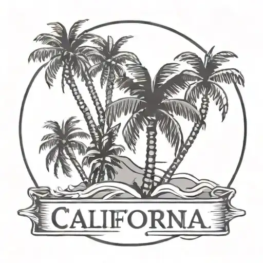 Best Friend Tattoo With State Of California And Florida With Palm Trees