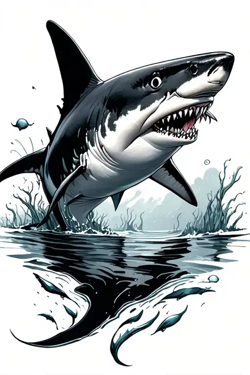 Shark At The Bottom Of Ocean