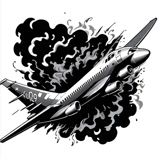 A Plane Exploding On Fire
