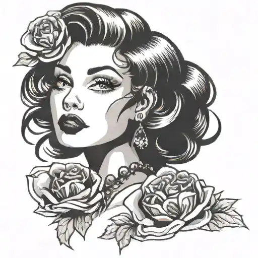 Pin Up Gir Simple But Beautiful Woman Holding Hands