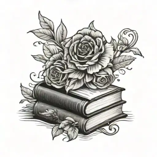 A Simple Elegant Flower Surrounding A Book