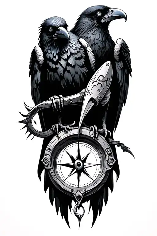 Compass & Biomechanical Raven Holding