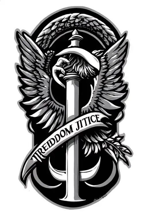 Freedom Justice Ambigram