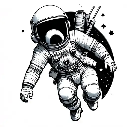 Astronaut Floating In Space