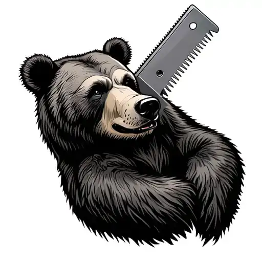 Bear With A Chansaw In The Head
