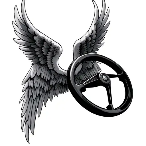 Semi Truck Steering Wheel With Angel Wings